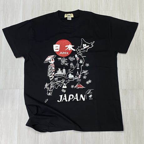 ロリコ限定 YOKOSUKA 和柄Tシャツ 地図日本 JAPAN MAP スカT 横須賀名物 (JPT4)