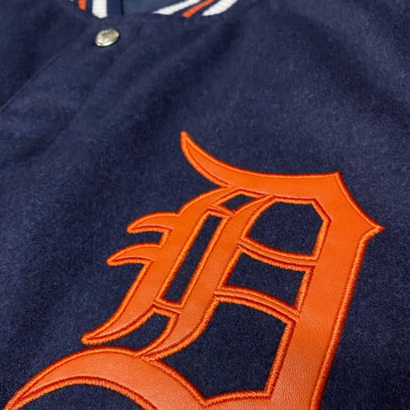 MLB公式 JHデザイン Tigers デトロイト タイガース リバーシブル スタジャン 紺 オレンジ