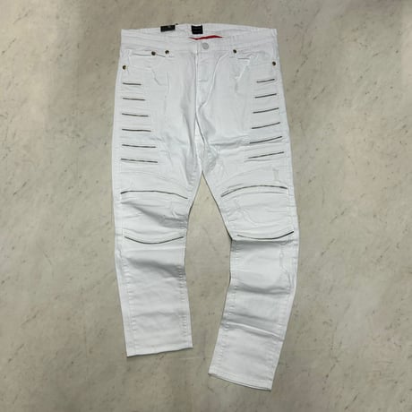 米国発 KROME NY クローム ニューヨーク Slim Fit スリムフィット バイカーデニム (JNS224)