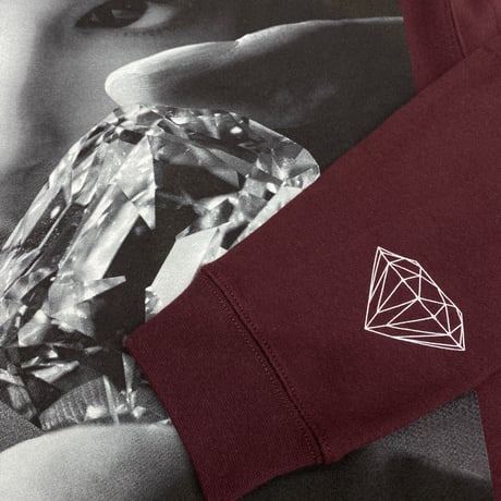 Diamond Supply ダイヤモンドサプライ FORCUS クルーネック スウェット トレーナー バーガンディ