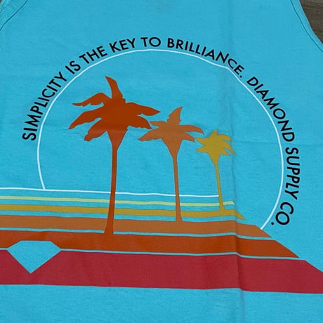 米国製 【M】 ダイヤモンドサプライ Diamond Supply Co タンクトップ DMNDブルー Palm Vibes