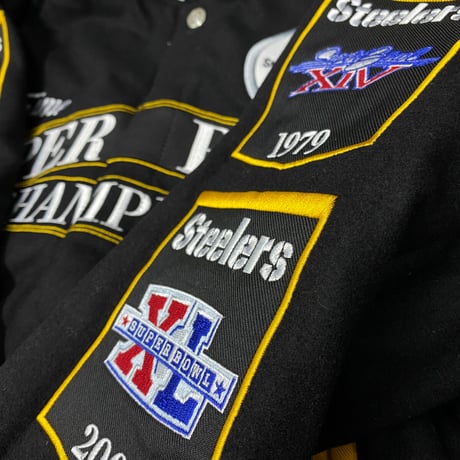 NLF公認 JHデザイン Steelers ピッツバーグ スティーラーズ 限定 チャンピオンズ リバーシブル スタジャン