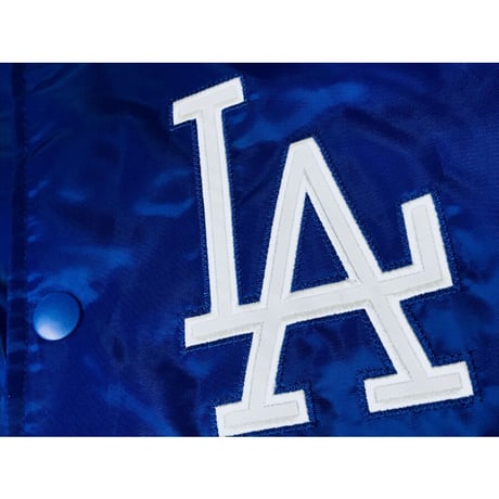 【L】 STARTER スターター サテンジャケット LA ドジャース ロサンゼルス メジャーリーグ MLB スタジャン 青 ブルー