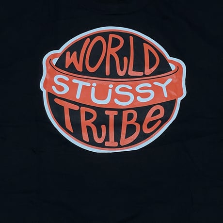 【L】 Stussy ステューシー WAORLD TRIBE ワールドトライブ 半袖 Tシャツ 黒 (26)