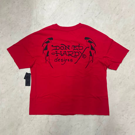 USA仕様 Ed Hardy エドハーディ Skull Roses Boxy Cropped T ローズ スカル クロップ Tシャツ (EdT2)