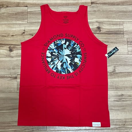 米国製 ダイヤモンドサプライ Diamond Supply Co タンクトップ 赤  Simplicity ピスタグ付き (TT7)