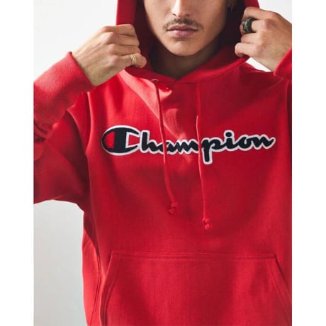 ラスト1 【L】 日本未発売 チャンピオン Champion USA リバースウィーブ チェーンステッチ スウェット プルオーバー パーカー 赤 レッド