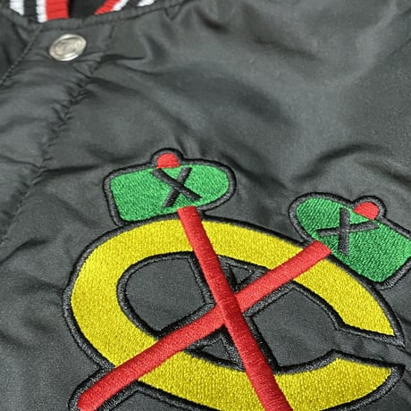 USA限定 JHデザイン NHL シカゴ ブラックホークス BlackHawks リバーシブル スタジャン