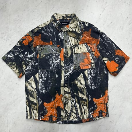 NY発 Kindred キンドレッド Autumn Camo オータムカモフラージュ 総柄  デニム 半袖シャツ (S/S1)