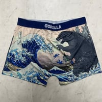 GODZILLA ゴジラ 神奈川沖浪裏 富嶽三十六景大怪獣ノ図 メンズボクサーパンツ 浮世絵 Hokusai