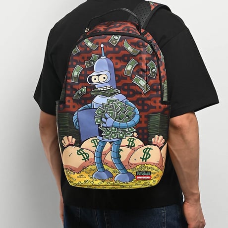 米国仕様 SPRAYGROUND フューチュラマ Futurama ベンダー Cash In 限定 バックパック (BKPK55)