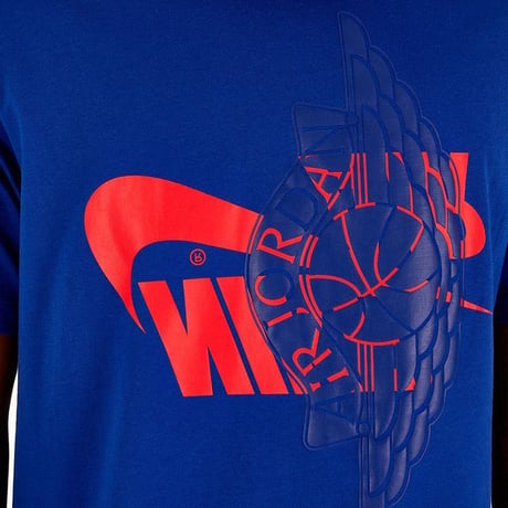 USAモデル NIKE ナイキ Jordan ジョーダン FUTURA WINGS ウィング 半袖 Tシャツ 青 (AJ10)