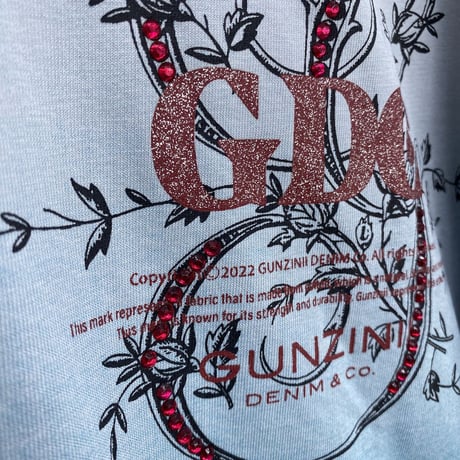 米国シカゴ発 Gunzinii ガンジーニ No Weapon Rose Rhinestone グラデーション ノーウェポン Tシャツ (CropT59)