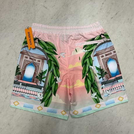 米国発 Civilized シヴィライズド Maison Blanche 半袖シャツ ショートパンツ セットアップ Light Jade (SET11)