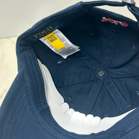 POLO RALPH LAUREN ラルフローレン Iconic Ball Cap ポニーロゴ アイコニック ダッドキャップ 紺/赤ロゴ (RLC3)