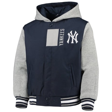 MLB公認 JHデザイン NY ヤンキース Yankees フード付き リバーシブル スタジャン