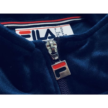 アメリカ限定  FILA フィラ Velour ベロア 上下 セットアップ 紺 トラックジャケット パンツ トラックスーツ