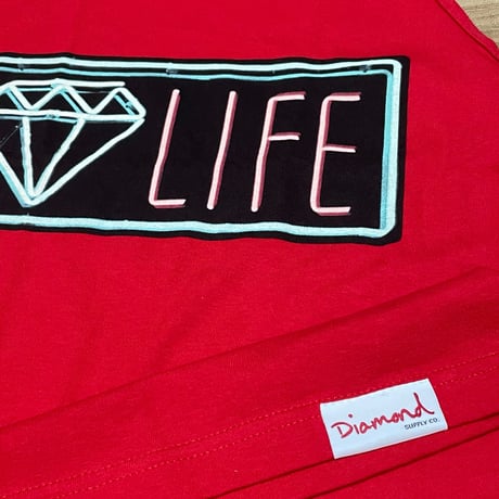 米国製 ダイヤモンドサプライ Diamond Supply Co タンクトップ 赤 NEON ネオン LA ストリート