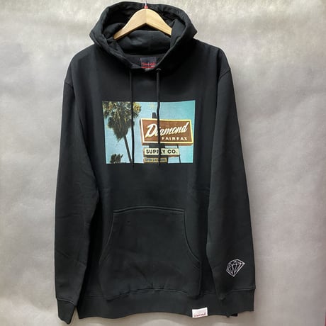 ラスト1  【XL】 ダイヤモンドサプライ Diamond supply co. 黒 プルオーバー パーカー FAIRFAX