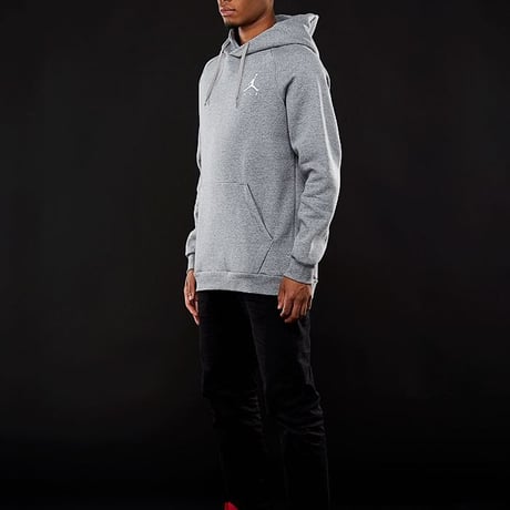 NIKE ナイキ AIR JORDAN エア ジョーダン フリース プルオーバー パーカー グレー 白ロゴ 裏起毛 (NKJH8)
