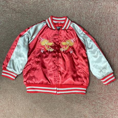 KIDS【激安SALE】 横須賀発祥 スカジャン 横須賀ジャンパー SUKAJAN 中綿入り 龍 ドラゴン 赤