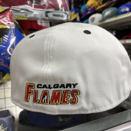 【7.3/8】 Reebok リーボック Flames カルガリー フレームス NHL キャップ 白 グレー アイスホッケー