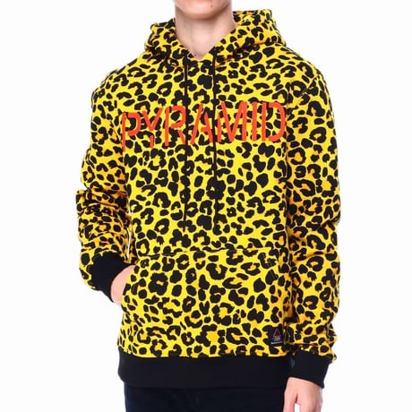 日本未入荷 ブラックピラミッド BLACK PYRAMID プルオーバー パーカー 黄色 イエロー ヒョウ柄