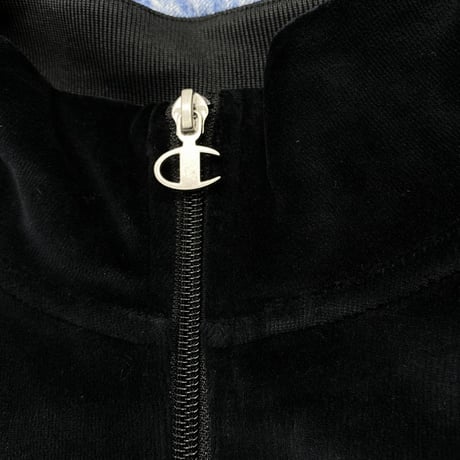 100周年記念モデル Champion チャンピオン Velour ベロア 上下 セットアップ 黒 トラックジャケット パンツ