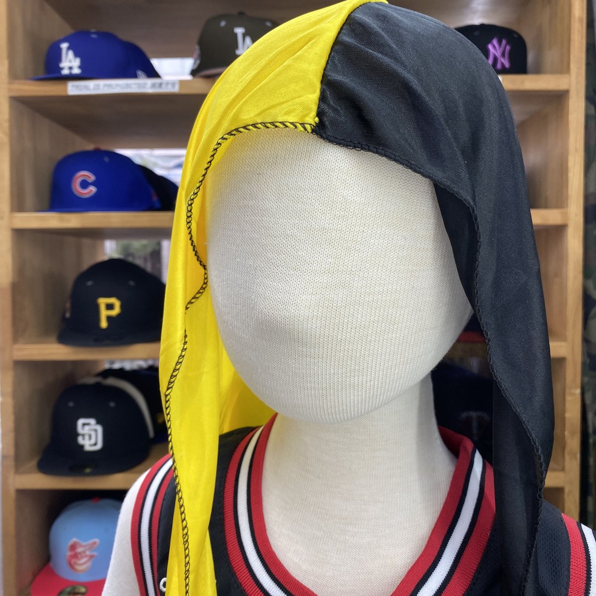 アサシンジーンズ スパンデックスキャップ ドゥーラグ バイカラー DURAGドゥーラグ TIEDOWN インナーキャップ シルキー