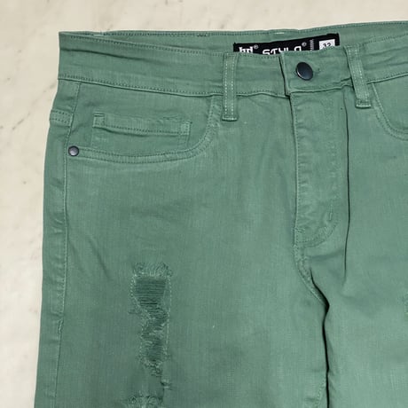 米国LAブランド Stylo Jeans LA スタイロジーンズ STACKED FLARE スタックド フレア デニム Mint Green (JNS10)