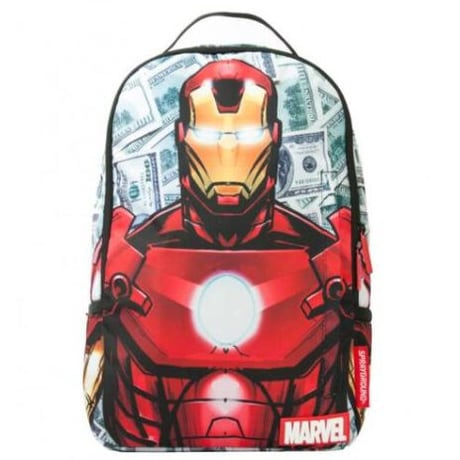 SALE【限定コラボモデル】 SPRAYGROUND スプレイグラウンド MAVEL マーヴェル アイアンマン バックパック 総柄 リュック