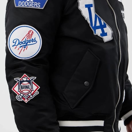 米国仕様 New Era ニューエラ Alpha Industries アルファインダストリーズ MLB LA ドジャース MA-1 ジャケット 黒