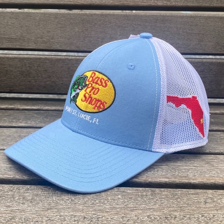 限定ステイトパッチ仕様 Bass Pro Shops バスプロショップス 刺繍ロゴ PORT ST. LUCIE メッシュキャップ (Bps43)