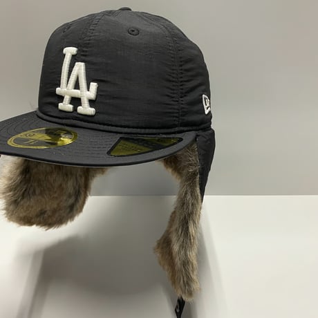 海外限定 59FIFTY ニューエラ レトロクラウン Winter Dog Ear ドッグイヤー LA Dodgers ドジャース トラッパーキャップ (15-54)