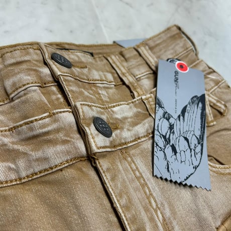 米国シカゴ発 Gunzinii ガンジーニ Jeweled Cargo Stacked Jeans ジュエル カーゴ スタックドデニム (JNS133)