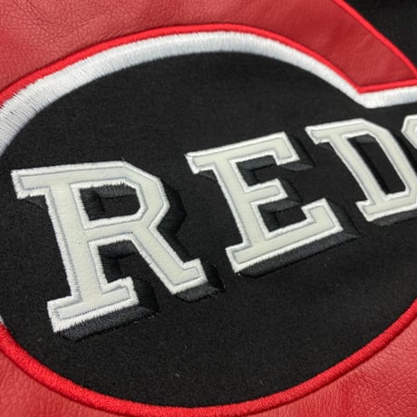 MLB公認 JHデザイン シンシナティ Reds レッズ WOOL リバーシブル スタジアムジャケット スタジャン 黒 赤
