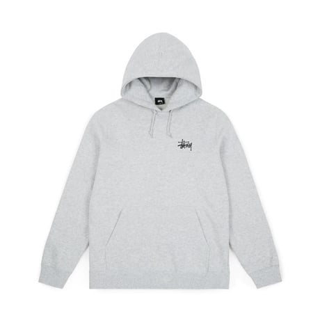 USA正規品Stussy ステューシー Basic Logo ベーシック スウェット プルオーバー パーカー 新品 グレー アッシュヘザー