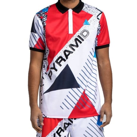 日本未入荷 BLACK PYRAMID ブラックピラミッド BP Geometric Polo 半袖 ポロシャツ 赤