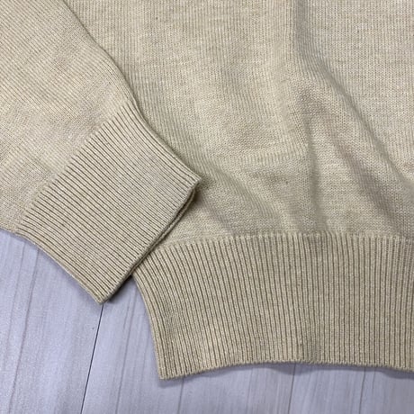 USAモデル TOMMY HILFIGER フルジップ モックネック コットンニットカーディガン  (R4F-39)