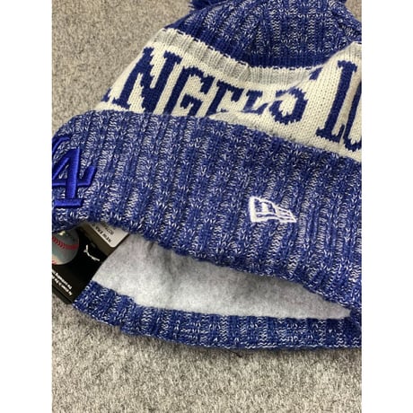 NEWERA ニューエラ LA Dodgers ドジャース ニット帽 ポンポン付 フリース MLB