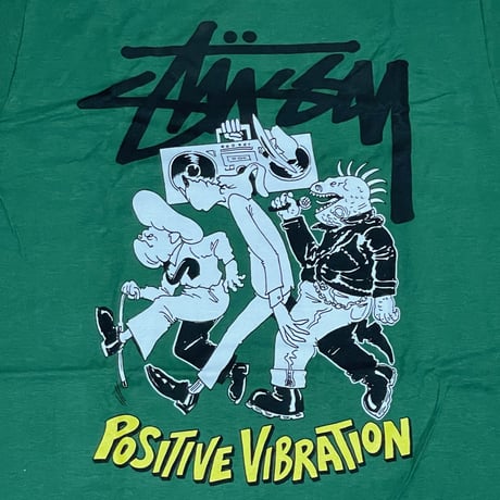 【S】 限定 Stussy ステューシー FERRY GOUW フェリーゴウ 半袖 Wネーム Tシャツ 緑 ストリート (68)