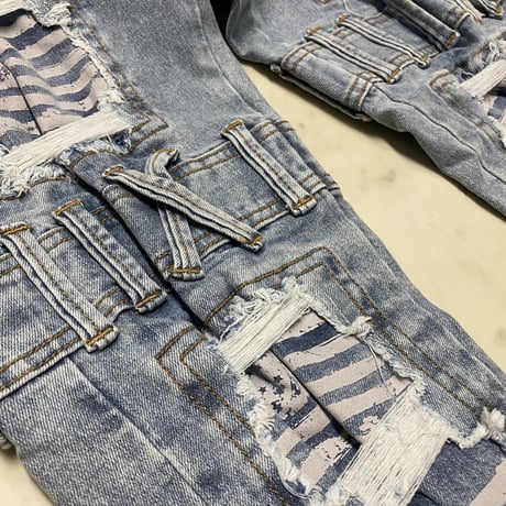 海外限定 KDNK ディーケーエヌケー Stacked Skinny Flare スタックド スキニーフレア ジーンス (JNS46)