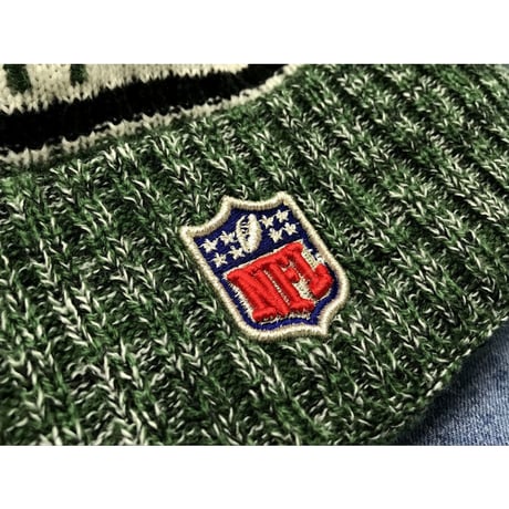 NEWERA ニューエラ NY ニューヨーク Jets ジェッツ NFL ポンポン付 ニット帽 フリース 極暖