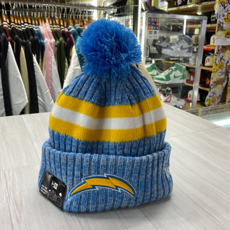 NEWERA ニューエラ NFL 公式 ニット帽 ロサンゼルス チャージャーズ chargers フリース L.Blue