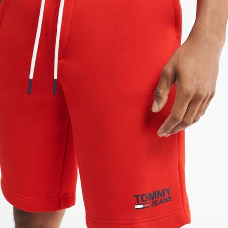 TOMMY JEANS USA トミージーンズ 裏起毛 スウェット ショートパンツ 赤 BRUSH RED
