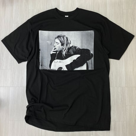 LA発 Kurt Cobain カートコバーン 半袖 ヘビーウェイト Tシャツ 黒 バンドT
