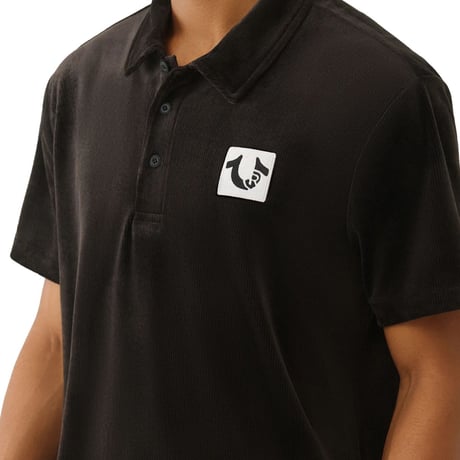 True Religion トゥルーレリジョン S/S Velour Polo 半袖 ベロア ポロシャツ (TRUE-Shirt1)