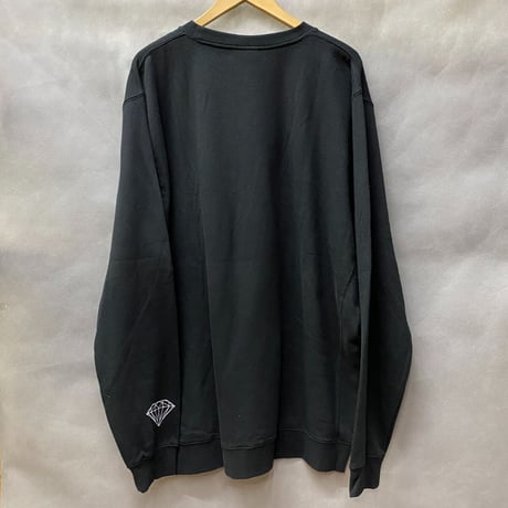 Diamond Supply ダイヤモンドサプライ Print 1998 クルーネック スウェット トレーナー ピスタグ付き 黒