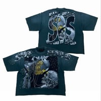 カリフォルニア発 Rare Peace レアピース Save Our Souls オーバーサイズ ラインスト―ン クロップドTシャツ (CropT42)