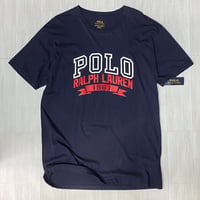 USAモデル POLO RALPH LAUREN ラルフローレン ARCH アーチ型ロゴ Tシャツ 紺 (RL4)